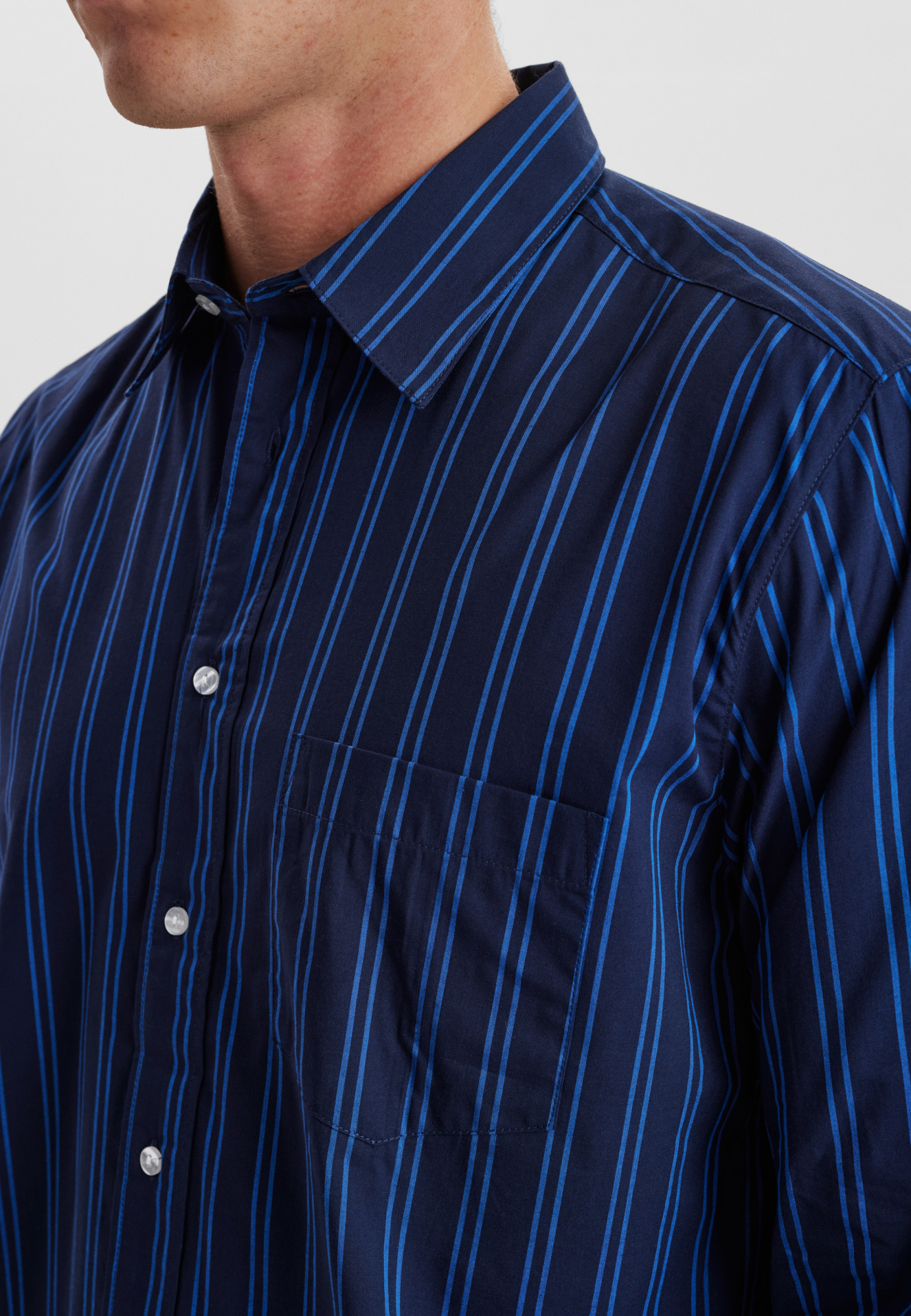 Pyjamasskjorte, Økologisk bomuld, Navy