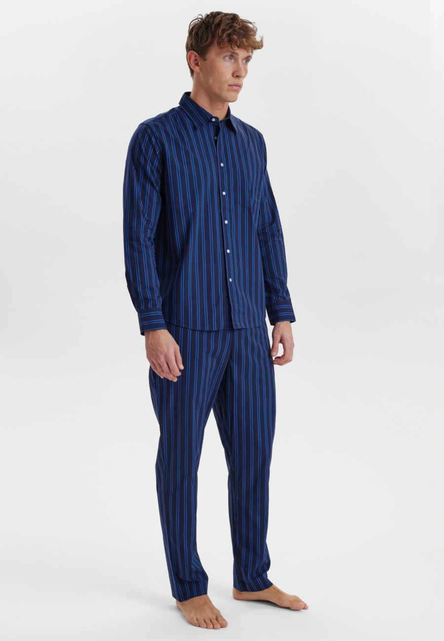 Pyjamasskjorte | Økologisk bomuld | Navy -JBS of Denmark Unisex