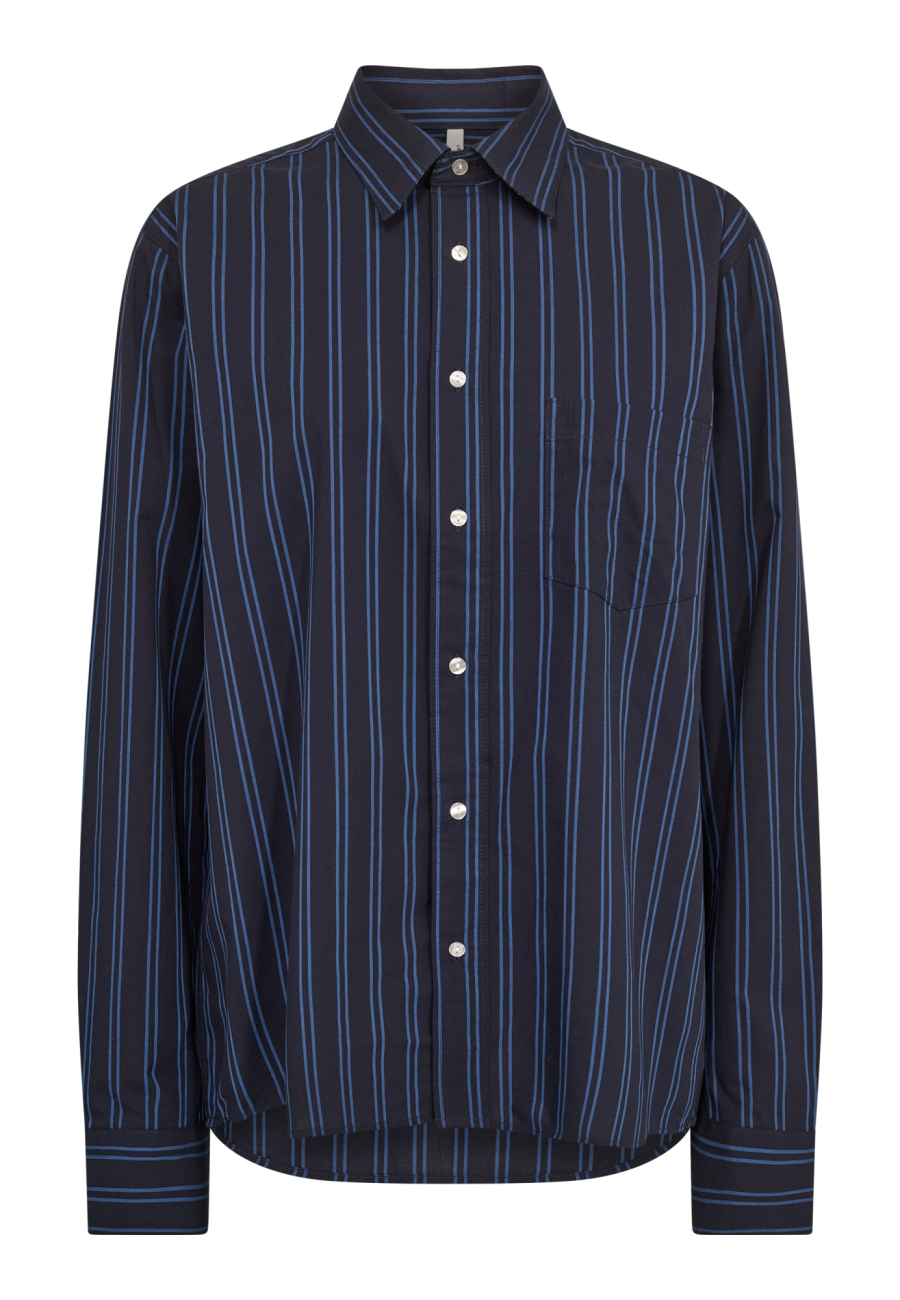 Pyjamasskjorte, Økologisk bomuld, Navy