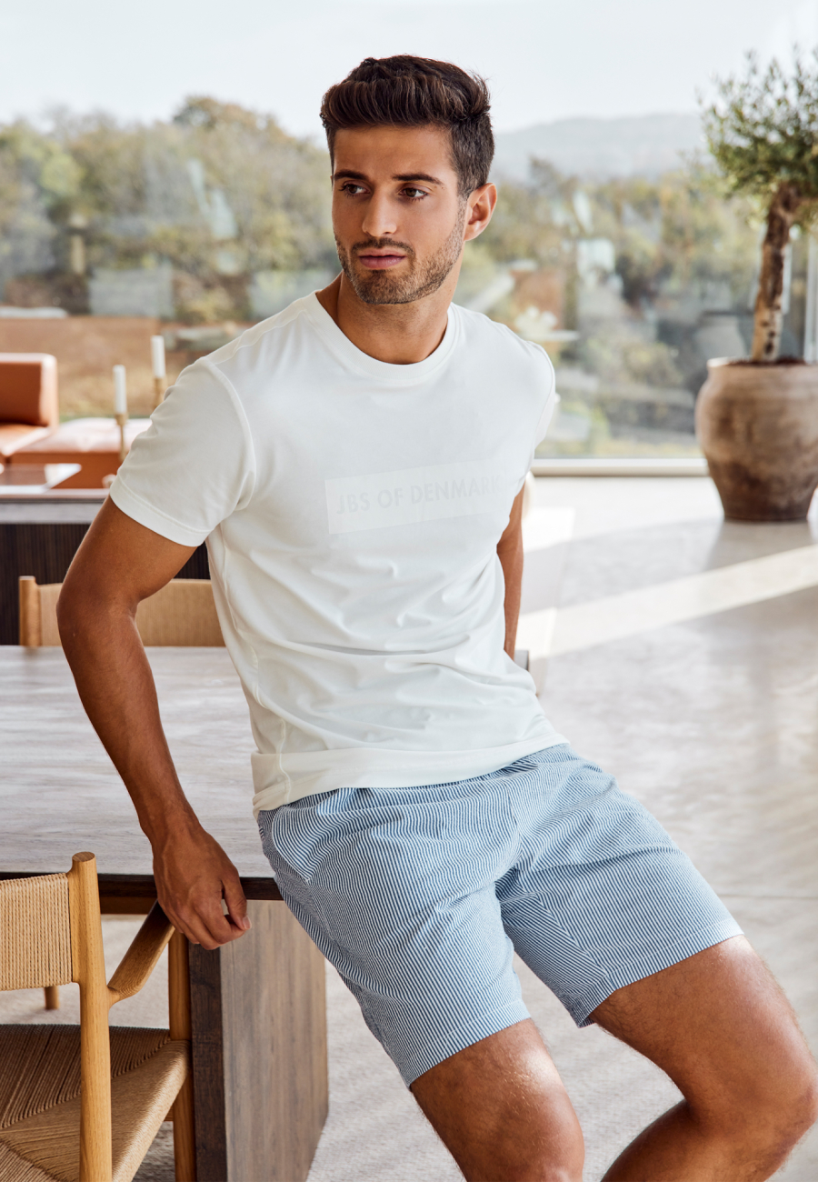 T-shirt  med logo | Bambusviskose | Hvid -JBS of Denmark Men