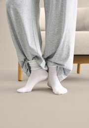 Strømper "rib" | Bambusviskose | Hvid -JBS of Denmark Women