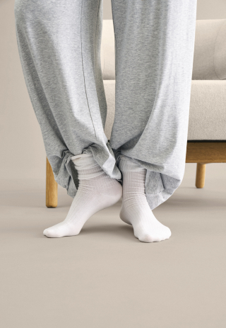 Strømper "rib" | Bambusviskose | Hvid -JBS of Denmark Women