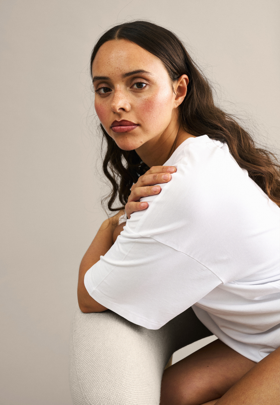 Oversize Tee | Bambusviskose | Hvid -JBS of Denmark Women