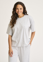 Oversize Tee | Bambusviskose | Lys grå melange -JBS of Denmark Women