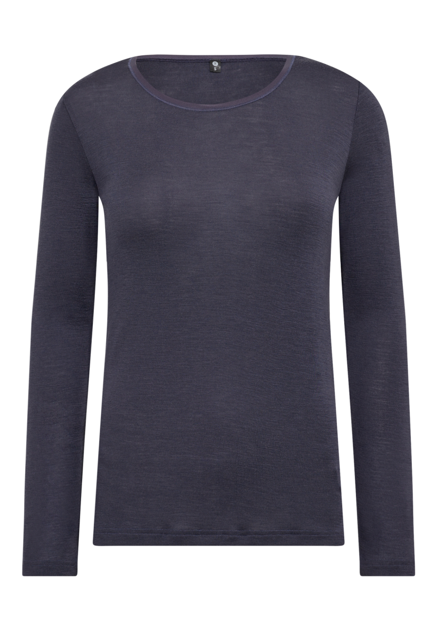 Langærmet t-shirt | 100% uld | Lavendel -JBS of Denmark Women