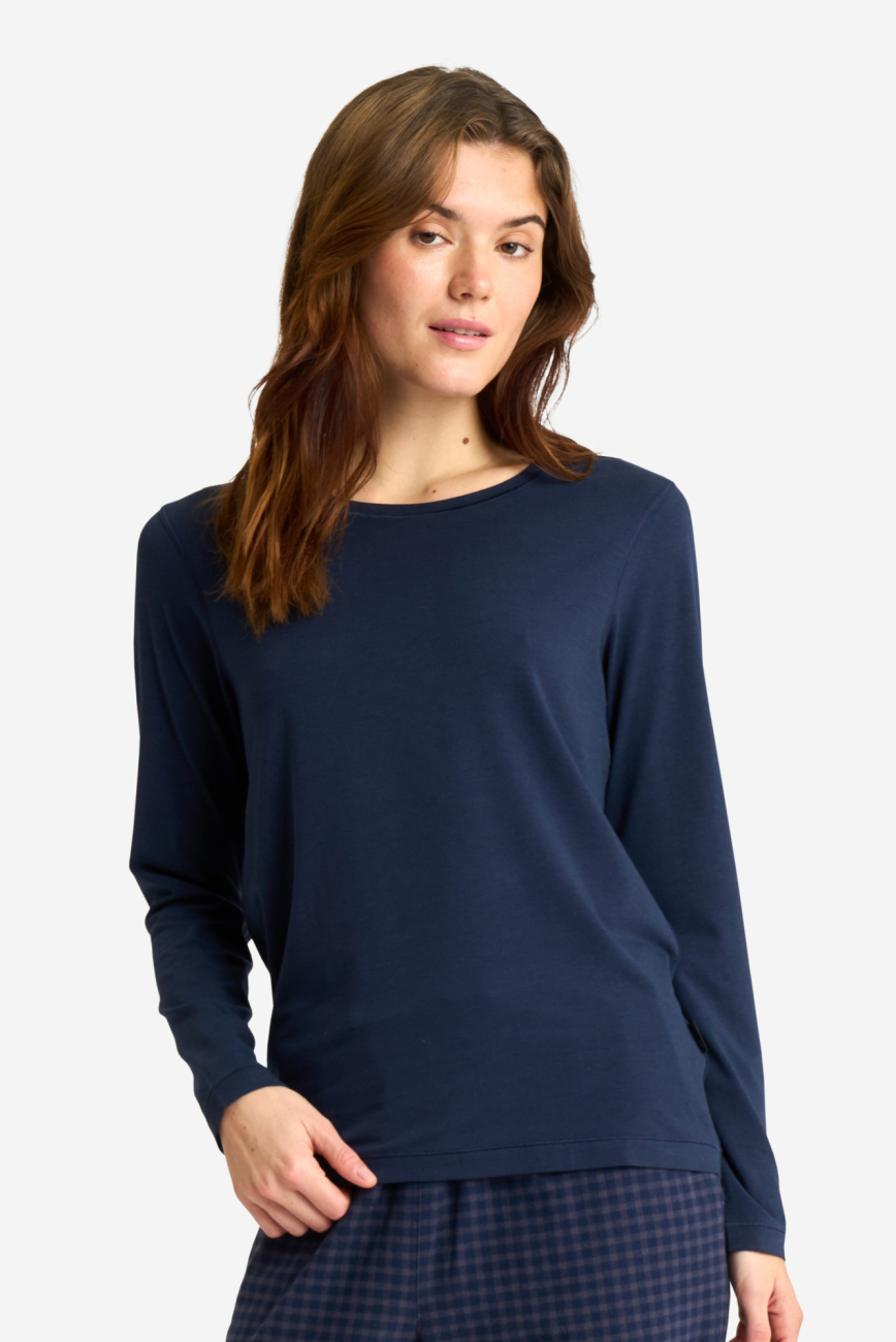 Langærmet t-shirt | Bambusviskose | Navy -JBS of Denmark Women