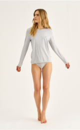 Langærmet t-shirt |  Bambusviskose | Grå -JBS of Denmark Women