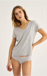 T-shirt v-hals | Bambusviskose | Grå -JBS of Denmark Women