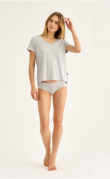 T-shirt v-hals | Bambusviskose | Grå -JBS of Denmark Women