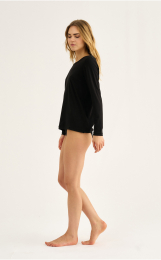 Langærmet t-shirt |  Bambusviskose | Sort -JBS of Denmark Women