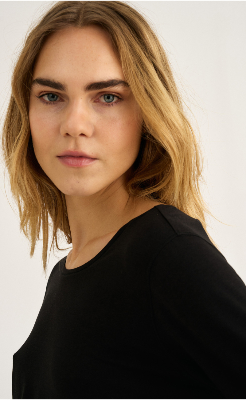 Langærmet t-shirt |  Bambusviskose | Sort -JBS of Denmark Women