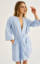 Morgenkåbe | Bambusviskose | Blåstribet -JBS of Denmark Women
