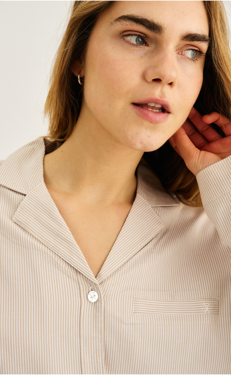 Pyjamasskjorte | Bambusviskose | Sand -JBS of Denmark Women
