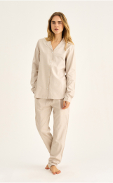 Pyjamasskjorte | Bambusviskose | Sand -JBS of Denmark Women