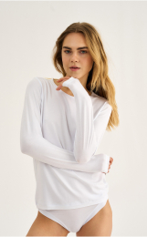 Langærmet t-shirt | Bambusviskose | Hvid -JBS of Denmark Women