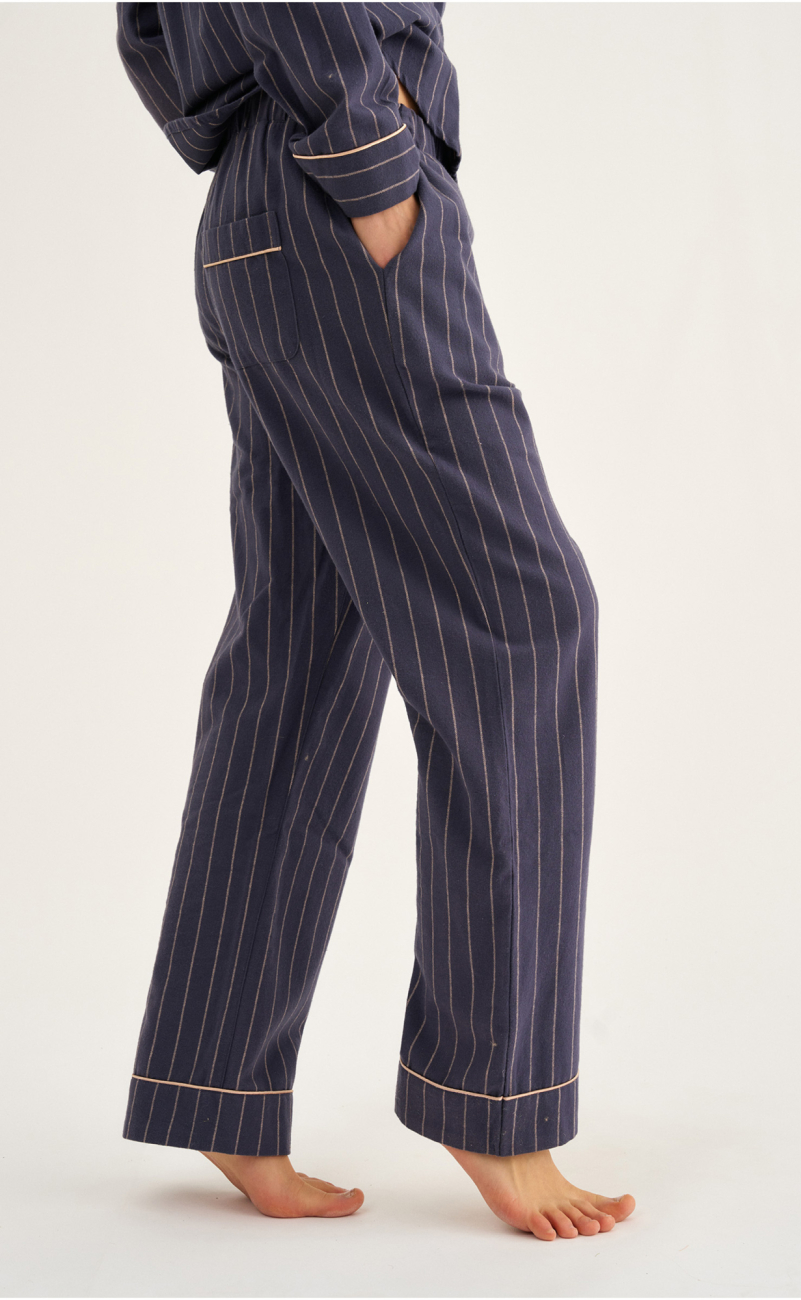 Pyjamasbukser | 100% økologisk bomuld | Navy stribet -JBS of Denmark Women