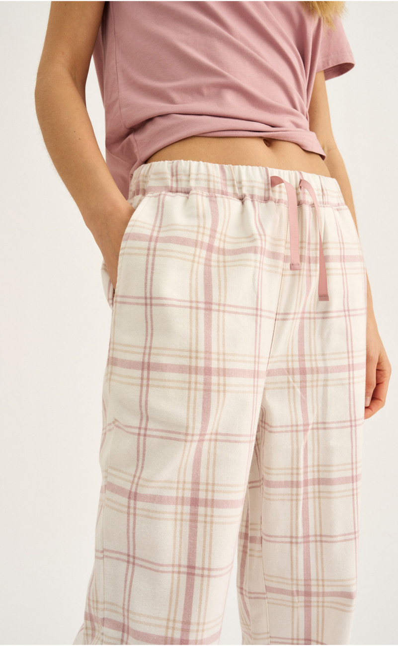 Pyjamasbukser | 100% økologisk bomuld | Rosa stribet -JBS of Denmark Women