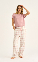 Pyjamasbukser | 100% økologisk bomuld | Rosa stribet -JBS of Denmark Women