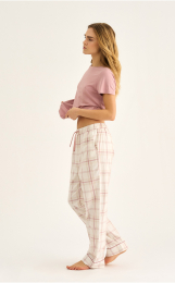 Pyjamasbukser | 100% økologisk bomuld | Rosa stribet -JBS of Denmark Women