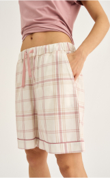 Pyjamasshorts | 100% økologisk bomuld | Rosa ternet -JBS of Denmark Women