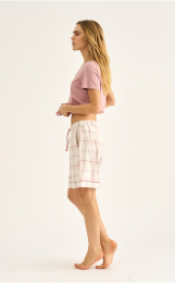 Pyjamasshorts | 100% økologisk bomuld | Rosa ternet -JBS of Denmark Women