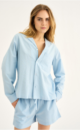 Pyjamasskjorte | Bambusviskose | Lys blå -JBS of Denmark Women