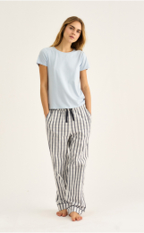 Pyjamasbukser | 100% økologisk bomuld | Navy stribet -JBS of Denmark Women