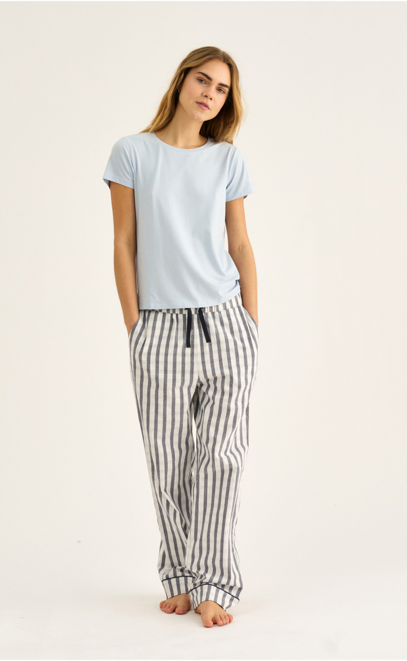 Pyjamasbukser | 100% økologisk bomuld | Navy stribet -JBS of Denmark Women