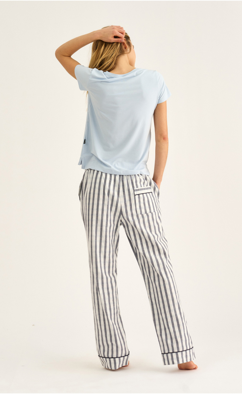 Pyjamasbukser | 100% økologisk bomuld | Navy stribet -JBS of Denmark Women