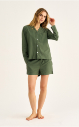 Pyjamasskjorte | Bambusviskose | Grøn -JBS of Denmark Women