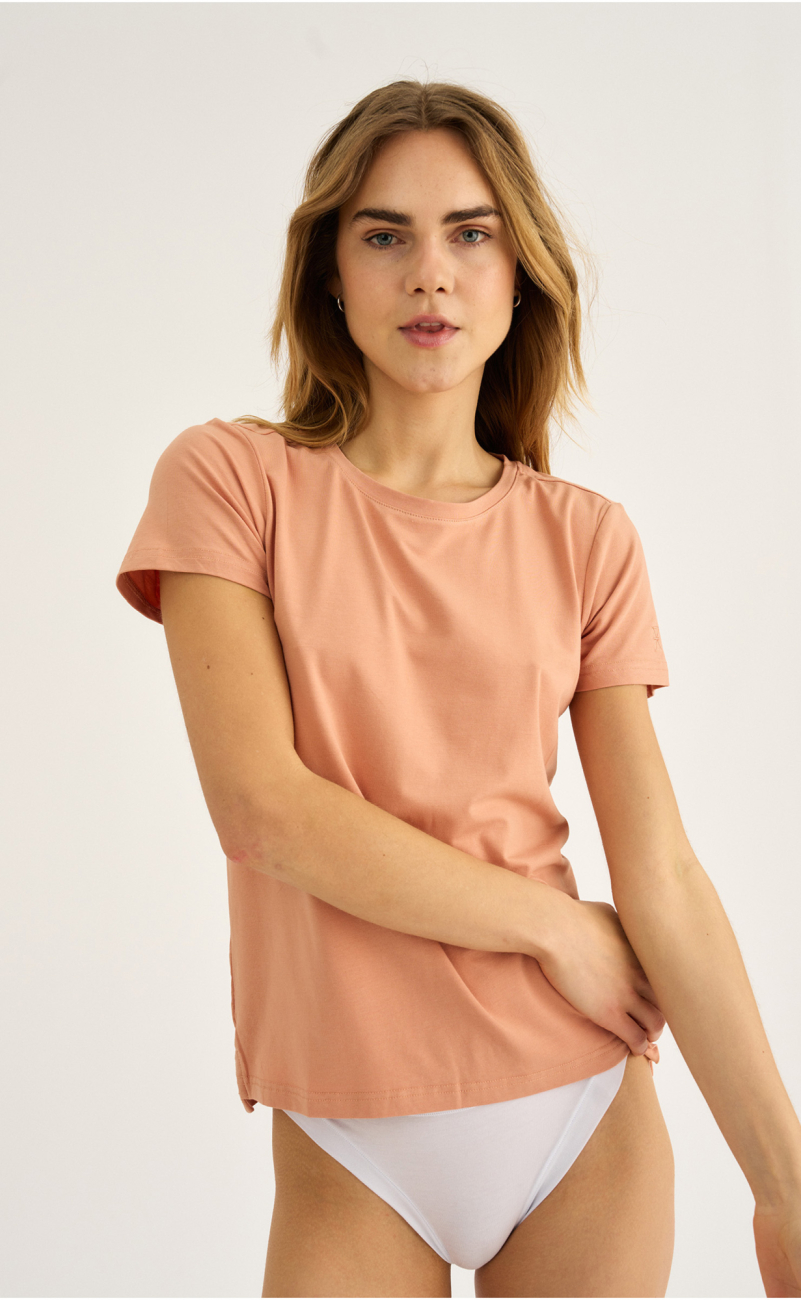 T-shirt |  Bambusviskose | Fersken -JBS of Denmark Women