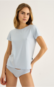 T-shirt, Bambusviskose, Lys blå