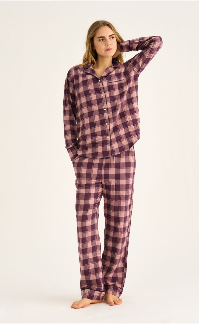 Pyjamasbukser | 100% økologisk bomuld | Rosa ternet -JBS of Denmark Women