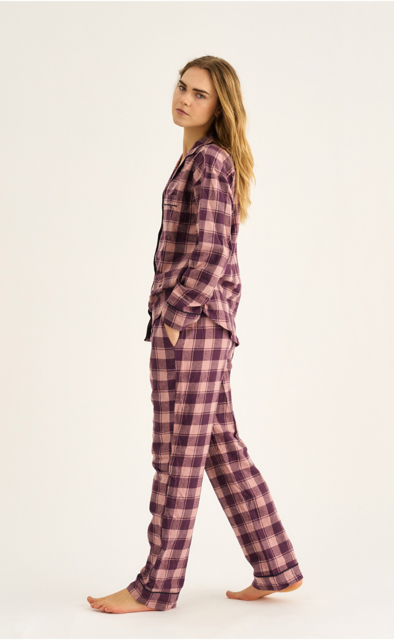 Pyjamasbukser | 100% økologisk bomuld | Rosa ternet -JBS of Denmark Women