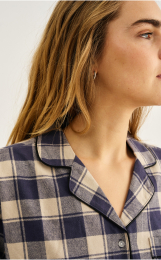 Pyjamasskjorte | 100% økologisk bomuld | Navy ternet -JBS of Denmark Women