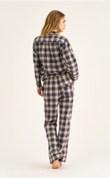 Pyjamasskjorte | 100% økologisk bomuld | Navy ternet -JBS of Denmark Women