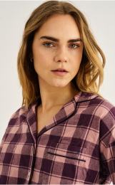 Pyjamasskjorte | 100% økologisk bomuld | Rosa ternet -JBS of Denmark Women