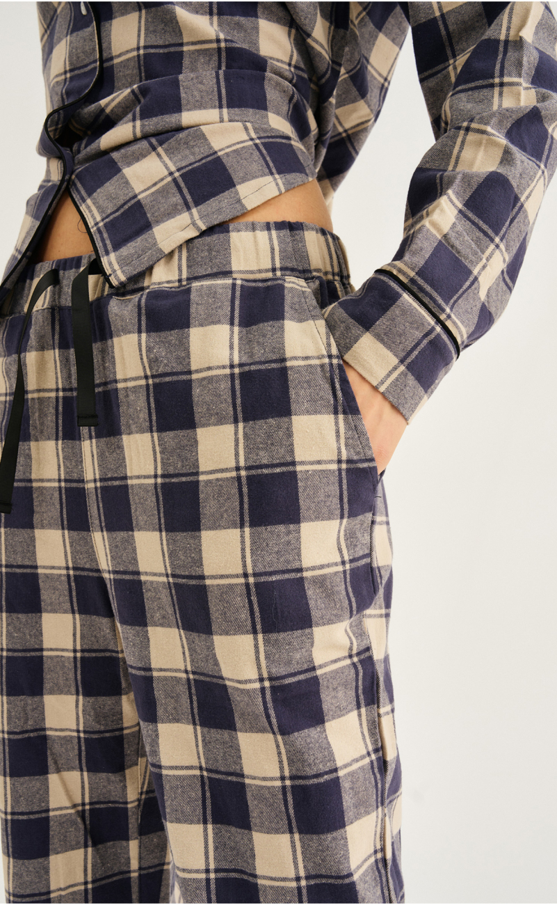 Pyjamasbukser | 100% økologisk bomuld | Navy ternet -JBS of Denmark Women