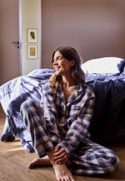 Pyjamasbukser | 100% økologisk bomuld | Navy ternet -JBS of Denmark Women