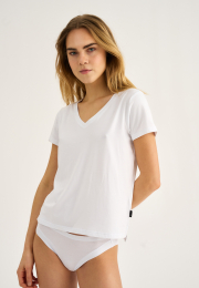 T-shirt v-hals | Bambusviskose | Hvid -JBS of Denmark Women