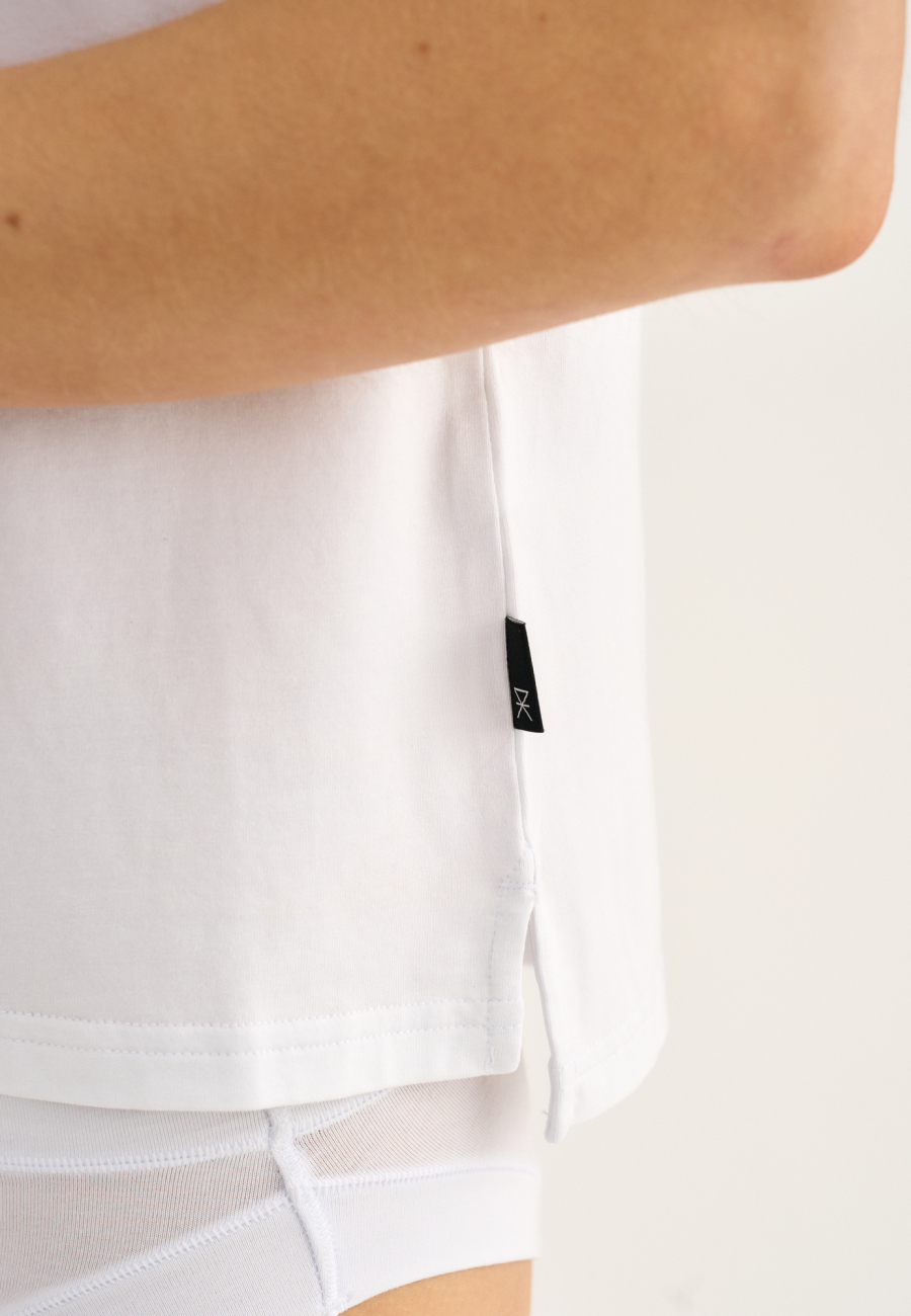 T-shirt v-hals, Bambusviskose, Hvid