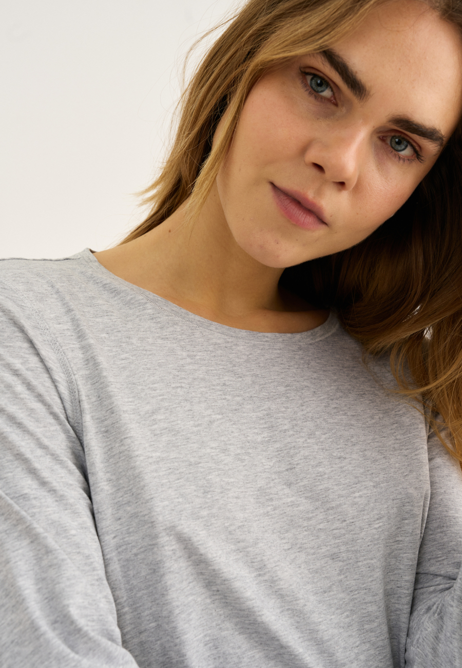 Langærmet t-shirt |  Bambusviskose | Grå -JBS of Denmark Women