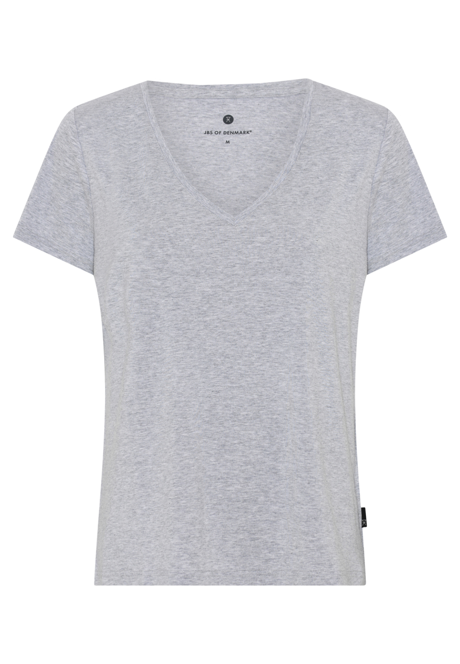 T-shirt v-hals, Bambusviskose, Grå
