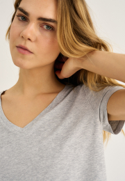 T-shirt v-hals | Bambusviskose | Grå -JBS of Denmark Women