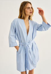 Morgenkåbe | Bambusviskose | Blåstribet -JBS of Denmark Women