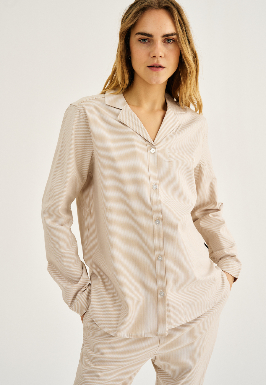 Pyjamasskjorte | Bambusviskose | Sand -JBS of Denmark Women