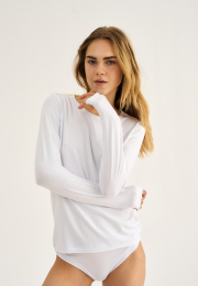 Langærmet t-shirt | Bambusviskose | Hvid -JBS of Denmark Women