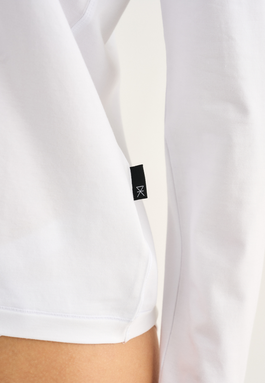 Langærmet t-shirt, Bambusviskose, Hvid