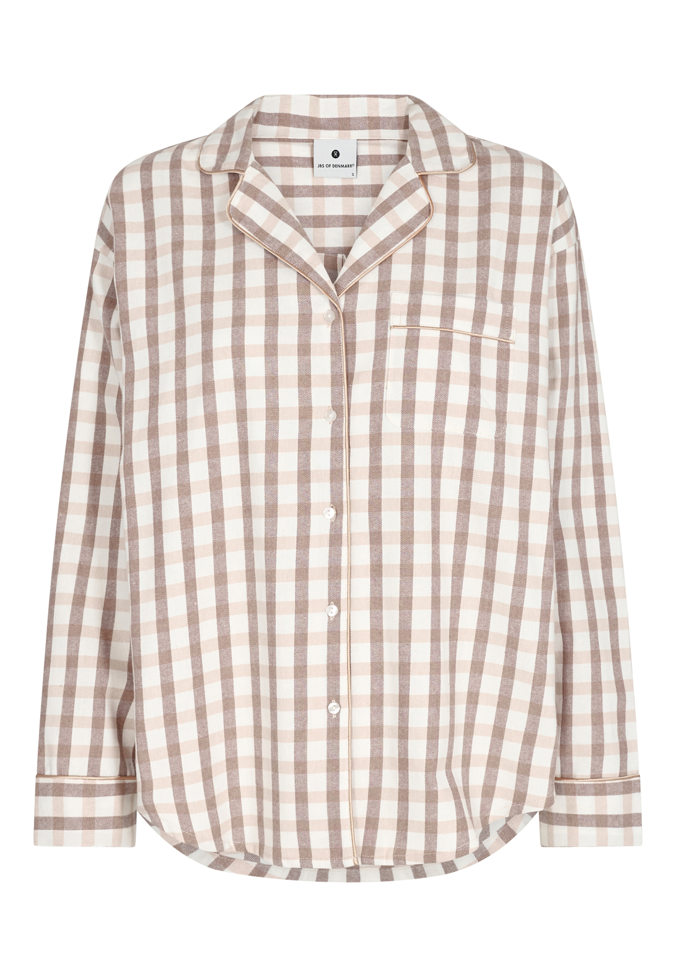 Pyjamasskjorte, 100% økologisk bomuld, Rosa ternet