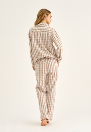 Pyjamasskjorte | 100% økologisk bomuld | Rosa ternet -JBS of Denmark Women